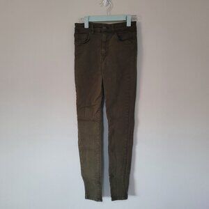 Zara Size 4 Jeggings Dark Olive Green Color
